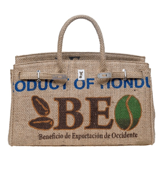 Burlap Birkin BE Coffee DANS LA MAIN